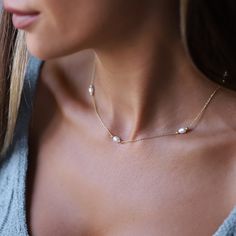 Gold Pearl Choker, Dainty Pearl Necklace, River Pearls, Tiny Necklace, Pearl Necklace Vintage, Necklace Cute, Big Pearl, Dainty Gold Necklace, Etsy Bridesmaid Gifts