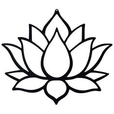 a black and white drawing of a lotus flower