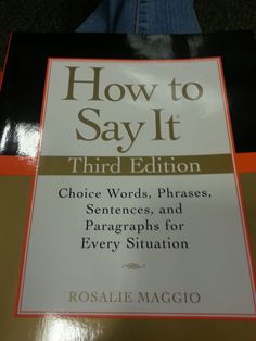 the book how to say it by roslie magcio is in front of someone's feet