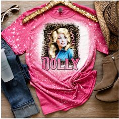 Dolly Parton Leopard Print Bleached Shirt Small New Without Tags. This Is Perfect For Country Concerts, Dollywood, Or Every Day!! Crew Neck Short Sleeve T-Shirt In Hot Pink With Dolly Parton And An Animal Leopard Print Backdrop. Cotton Polyester Blend. From Lulu Grace Designs. Dolly Parton Shirt, Bleached Shirt, Bleach T Shirts, Country Concerts, Dolly Parton, An Animal, Country Girls, In Hot, Cheetah Print