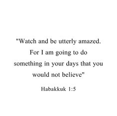 a quote from habakku on being amazed