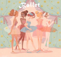 three ballerinas are talking to each other