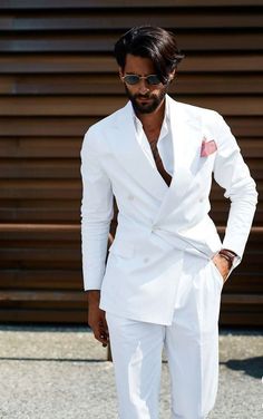 Wedding Tuxedo For Groom, Tuxedo For Groom, Men Linen Suits, Businessman Style, Double Breasted Suit Men, Groom Tuxedo Wedding, Gentleman Mode, Red Checkered Shirt, White Wedding Suit