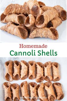 homemade cannoli shells with text overlay