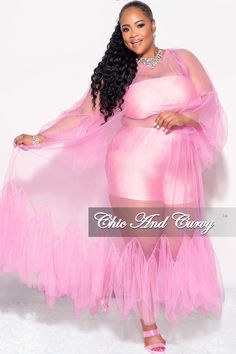 Polyester% 100 Pink Plus Size Outfits, Pink Tulle Dress, Chic And Curvy, Pink Tulle, Tulle Dress, Tube Top, Plus Size Dresses, Plus Size Fashion, Fashion Looks