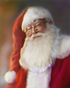 a man dressed as santa claus with glasses