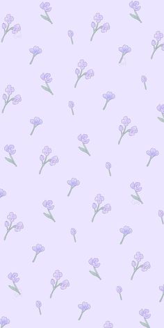 purple flowers with green stems on a light blue and lavender colored background that is repeated in rows