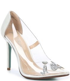 Baby Blue Shoes, Blue By Betsey Johnson, Bridal Pumps, Clear Shoes, Cinderella Shoes, Wedding Vision, Betsey Johnson Shoes, Bridal Heels, Wedding Shoes Heels