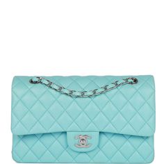 Chanel Blue Quilted Lambskin Medium Classic Double Flap Bag Silver Hardware – Madison Avenue Couture