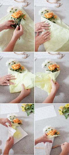 step by step instructions on how to make a flower bouquet