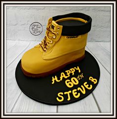 Boot Cake, World Cakes, Cake World, Caterpillar Boots, Timberland Boots, Caterpillar, Fondant