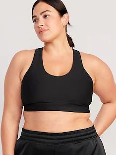 Women's Activewear & Workout Clothes | Old Navy Black Cross Back Activewear With Built-in Padding, Sports Bra With Built-in Padding And Scoop Neck, Scoop Neck Sports Bra With Built-in Padding, Black Scoop Neck Sports Bra For Gym, Moisture-wicking Sports Bra With Wide Straps For Workout, Black Scoop Neck Sports Bra For Training, Athleisure Moisture-wicking Sports Bra With Wide Straps, Sports Activewear With Built-in Padding And Wide Straps, Cross Back Sports Bra With Mesh Detail