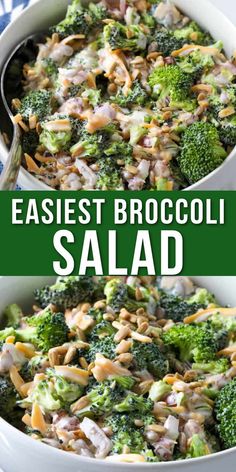 broccoli salad in a bowl Broccoli Salad Recipe Easy, Crunchy Broccoli Salad, Best Broccoli Salad Recipe, Broccoli Bacon