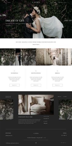 the wedding website is displayed in black and white, with an image of a bride and groom