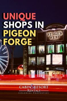 the cover of unique shops in pigeonn force