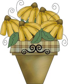 a bunch of bananas sitting in a pot