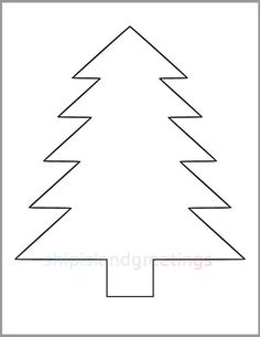 the outline of a christmas tree is shown in black and white, with one side cut out