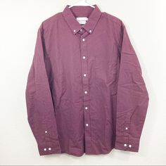 “Cottage Red” Colored Long Sleeve Button Front Shirt From Goodfellow & Co. Slim Fit. Size L. New With Tags! Burgundy Long Sleeve Shirt For Fall, Burgundy Shirt For Fall Workwear, Burgundy Fall Workwear Shirt, Red Cotton Tops With Button Cuffs, Fall Burgundy Shirt For Work, Red Tops For Business Casual Spring, Red Shirt With Button Cuffs For Fall, Red Cotton Shirt For Business Casual, Burgundy Cotton Shirt For Fall