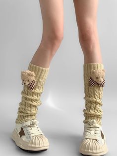 Embrace the kawaii fashion trend with these irresistibly cute knit leg warmers, embellished with charming teddy decorations. Available in three versatile colors—Khaki, Coffee, and White—these leg warmers are the perfect blend of style and comfort. Garment SizeSizeFree SizeFull Length40.5Cuff16/18 Beige Leg Warmers, Trendy Knee-high Warm Leg Warmers, Cozy Soft Beige Leg Warmers, Cozy Beige Knitted Leg Warmers, White Harajuku Knee-high Leg Warmers, Calf Leg, Steampunk Fashion Female, Knit Leg Warmers, Steampunk Fashion Male