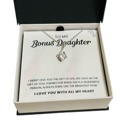 a box with a necklace in it that says i love you with all my heart