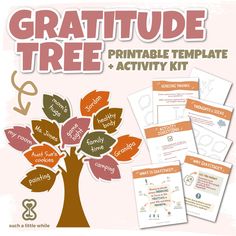 the printable family tree activity kit for kids is shown in orange and brown colors