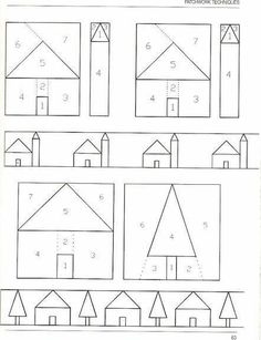 the instructions for how to make paper houses with numbers and shapes in each house, which is