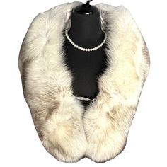 Beautiful And Luxurious Genuine Saga Fur New The Interior Is A Beautiful Satin Material With A Cute Little Hidden Pocket This Statement Piece Is Pure Elegance And Sophistication . Look Glamorous And Stay Warm During The Chili Season. Added It To An Array Of Outfits To Create A Timeless Look Of Elegance Or Add It To A Coat Or Even A Jean Jacket For A Truly Different Chic Look. Genuine Farm Raised Fox Fur. Hook And Eye And Screw Connector Closure. Chili Season, Fox Collar, Collar Scarf, Fur Accessories, Pure Elegance, Of Outfits, Hidden Pocket, White Fox, Satin Material