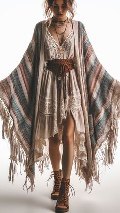 Women's Casual Boho Chic Outfit. Bohemian Fashion. Boho Style Clothing Check more at https://beautyfashionideas.com/uncategorized/womens-casual-boho-chic-outfit-bohemian-fashion-boho-style-clothing/ Dark Cottagecore Fashion Summer, New Mexico Aesthetic Outfits, Goblen Core Outfit, Southern Boho Outfits, Boho Layered Outfits, Fantasy Inspired Outfits Casual, Modest Hippie Outfits, Comfy Boho Outfits, Boho Professional Style