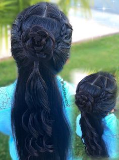 By @PrettyHStyle3029 braidedflower hairstyle peinado trenza braid braids hairideas longhair Elven Hairstyles Braids, Anime Hairstyles Female Braids, Wolf Braids, Elven Braids, Elf Braids, Braid Crowns, The Princesses Jewels, Fantasy Braids