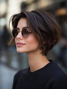 Short Layered Haircuts: Versatile and Stylish Options for Every Hair Type Short Gair Cut, Short Tapered Bob Hairstyles, French Bob Thinning Hair, Types Of Pixie Haircut, Chunky Short Hair, French Bob Haircut Straight Hair, Mom Pixie Haircut, Long Pixie Haircut Straight Hair, Off The Neck Hairstyles