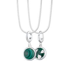 Bring well-being to your everyday look with this green malachite touchstone necklace. Designed with an open leaf back to allow the stone to sit close to you when worn. Healing stones has been around for centuries with each stone believed to radiate its own natural energies to help create balance. Drawing you in with its deep green hues the malachite healing stone hangs beautifully from our slim snake chain and is a calming charm inspiring creativity and well-being.  All our charms attach with a clip-on clasp and are compatible with all other leading charm jewellery brands. Simply clip-on or slide-on to a chain, charm bracelet or charm carrier necklace.  All Lily Charmed jewellery comes presented in a beautiful gift box hand tied with ribbon. Material: 100% Recycled 925 Sterling Silver with Balance Drawing, Matching Jewellery, Healing Stones Jewelry, Stone Jewellery, Healing Stones Necklace, Healing Necklace, Green Malachite, Forever Jewelry, Matching Jewelry