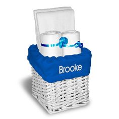 Personalized Small Basic Basket B - Designs by Chad & Jake Small Gift Basket, Abilene Christian University, Personalized Burp Cloth, Boyfriend Gift Basket, Willow Basket, Trim Colors, Christian University, White Willow, Small Basket