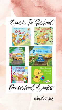 the back to school book list for preschool and pre - school students with pictures of books