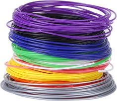 many different colored wires stacked on top of each other