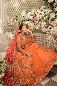 Pakistani Lehenga, Pakistani Boutique, Pakistani Designer Clothes, Embroidery Beads, Organza Sleeves, Pakistani Wedding Dress, Lehenga Style, Pakistani Dress, Net Dupatta