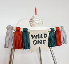 Wild One 1st Birthday Highchair Banner, Customized Yarn Tassel Garland, 1 Party Decor, Cake Smash High Chair Banner, Birthday Photo Prop Cake Smash High Chair, Wild One 1st Birthday, Decor Cake