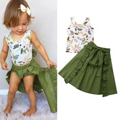 Product Title: Toddler Girl 2-Piece Floral Tank DressKeyword Tag: Unique Toddler Swimwear*Pattern: Print*Soft Feeling & Cozy Comfortable* Available for Machine Wash as well as TumbleDry* Imported Are you look for a best quality and affordable dress? Then Toddler Girl 2-Piece Floral Tank Dress is the best one for you! The New style with amazing designs for reflect fashion vibes that will embrace you the moment you wear them. The pattern of Toddler Girl 2-Piece Floral Tank Dress is Printed and you Summer Cotton Matching Outfits Sets, Summer Matching Cotton Outfit Sets, Cotton Matching Outfits For Summer, Playful Green Sleeveless Sets, Green Playful Sets For Spring, Playful Green Sets For Spring, Playful Green Spring Sets, Cute Green Sets For Spring, Cute Green Spring Sets