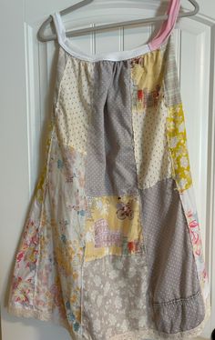 This item was created from up cycled clothing and materials. The patchwork fabric is very lightweight with lace at the hemline.  A cool open sundress. Approximate measurements :  Bust area:  19" stretches to 22" plus Length:  35" Size:  Medium to Large Thank you for visiting, please message me with any questions. Quilted Dresses, Quilt Dress, Repurposed Clothing, Patchwork Fabric, Cycling Outfit, Upcycle Clothes, Dress Clothes For Women, Clothing For Women, Tunic Dress