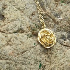 Rose necklace solid gold 14k, necklace for gift, gift for birthday, dainty rose necklace, flowers rose, gift valentine's Day, gift for love Elegant Rose Necklace For Gift, Elegant Rose Necklaces For Gifts, Elegant Rose Detail Necklaces For Gifts, Gold Necklaces With Roses For Anniversary, Dainty Yellow Gold Rose Design Jewelry, Dainty Yellow Gold Necklace With Rose Design, Dainty Rose Necklace As Gift For Her, Dainty 14k Gold Rose Colored Jewelry, Dainty Rose Necklace For Her