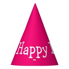 Happy Birthday pink Party Hat Happy Birthday Pink, Pink Trousers, Pink Party, Pink Parties, Party Hat, Classic Boots, Party Hats, Sign Poster, Note Pad