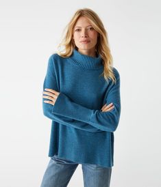 Crafted with long, fine cashmere fibers for minimal pilling, this luxurious turtleneck sweater features a wider neck you can wear up or folded over. There is delicate pointelle detailing along the back and the sleeves are raglan style with a high rib at the hem and cuffs. The fit is generous and has an incredibly soft hand feel. Wear yours with everything from denim to tailored pieces Michael Stars, Soft Hands, Soft Hand, Cashmere Sweater, Cashmere Sweaters, Turtleneck Sweater, Sweaters & Cardigans, Cardigans, Cashmere