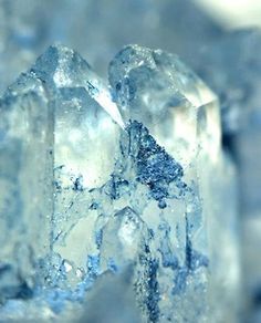 Blue Smectite on Faden Quartz Crystals.  ❦ CRYSTALS ❦ semi precious stones ❦ Kristall ❦ Minerals ❦ Cristales ❦ Faden Quartz, Geology Rocks, Pretty Rocks, Beautiful Rocks, Mineral Stone, Rocks And Gems, Minerals And Gemstones, Quartz Crystals, Precious Gems