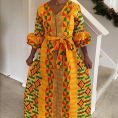 African Ankara Kente Handmade Women Full Length Maxi Long Dress Made With Polycotton Fabrics Model Is Wearing Size 4 Contact Me For Questions About This Dress Character Mood Boards, Tropical Maxi Dress, African Fashion Designers, Orange Maxi Dress, Dresses African, Maxi Long Dress, Cotton Long Dress, Cami Maxi Dress, African Ankara