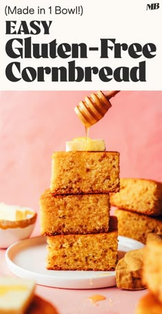 homemade gluten - free cornbreads stacked on top of each other