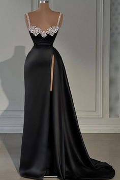 Schwarzes Abendkleid Lang Günstig | Abiballkleider mit Glitzer Long Black Evening Dress, Formal Prom Dresses Long, Robes D'occasion, Mermaid Prom Dress, Stunning Prom Dresses, Black Prom Dress, Prom Dress Inspiration, Black Prom, Black Evening Dresses