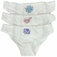 Free People Take Me Away Undies 3-Pack Bikini Panties So Sweet Three Pack Ivory Cotton Panties. Packable Stretch-Cotton Bikini Undies With Colorful Embroidered Detail On The Front And Scalloped Trim. New With Tag In Original Manufacture Packaging. * Ivory 1103 * Embroidery: Purple Elephant, Teal Lotus Flower & Pink Heart * Set Of Three * Drawstring Carry Pouch * Elasticized Waistband * Classic Bikini Cut With Full Coverage Back * Cotton/Elastane * Machine Wash Cold * Style Ob1070282 * Imported Cute Cotton Undies, White Fitted Slip For Summer, White Cotton Briefs, Purple Elephant, Free People Intimates, Pink Heart, Stretch Cotton, Women's Intimates, Free People