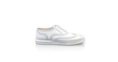 Men`s Sneakers 7337 | Girotti Classic White Custom Sneakers In Calf Leather, Classic White Custom Calf Leather Sneakers, Classic White Calf Leather Custom Sneakers, White Leather Formal Shoes With Perforated Toe Box, White Leather Sole Sneakers For Formal Occasions, Elegant White Low-top Leather Shoes, Elegant Sneakers With Plain Toe And White Sole, Elegant Sneakers With White Sole And Plain Toe, Elegant Low-top Custom Sneakers In Calf Leather