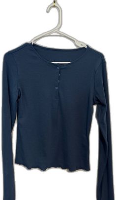 Basic Blue Tops For Fall, Blue Tops For Everyday Fall Wear, Shein Tops, Blue Long Sleeve, Color Blue, Long Sleeve Tees, Long Sleeve, Women Shopping, Blue