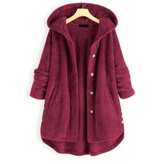 Pocket Coat Irregular Long Hooded Button Fleece Sleeve Plus Size Women Women's Coat Features: Season:Autumn,Winter Fit:Fits ture to size Product information Very cool to wear ,New Look, Sleeve length:Long sleeves Product Description: Product information Season:Autumn,Winter length:Regular Sleeve length:Long sleeves How to wash:Hand wash Cold,Hang or Line Dry This lightweight, Tank Tops is perfect for those days! Please check the Size Chart before order. If you are not sure the size, please send Trendy Winter Jackets, Fleece Cardigan, Hooded Winter Coat, Winter Cardigan, Cozy Fits, Fleece Coat, Fleece Sweater, Womens Fleece, Crop Top Blouse