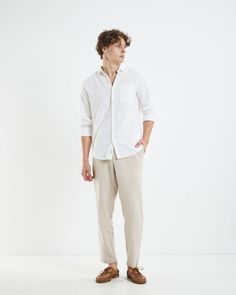 The Ibiza Linen Pants by Arvust are a relaxed slim fit pant that come in a natural colourway. Designed in a lightweight linen blend these pants feature a cropped length, two in-seam pockets, zip fly with button closure, double welt pockets at reverse and buckle pull tags at sides for the perfect fit.Our model is wearing a size 32. He is 183cm tall with a 93cm chest and a 77cm waist. White Linen Pants With Straight Hem, Business Casual Neutral Linen Bottoms, Neutral Linen Bottoms For Business Casual, White Linen Pants For Business Casual, Neutral Linen Pants With Straight Hem, White Linen Bottoms For Business Casual, Neutral Straight Hem Pants For Summer, Summer Neutral Pants With Straight Hem, Neutral Color Summer Pants With Straight Hem